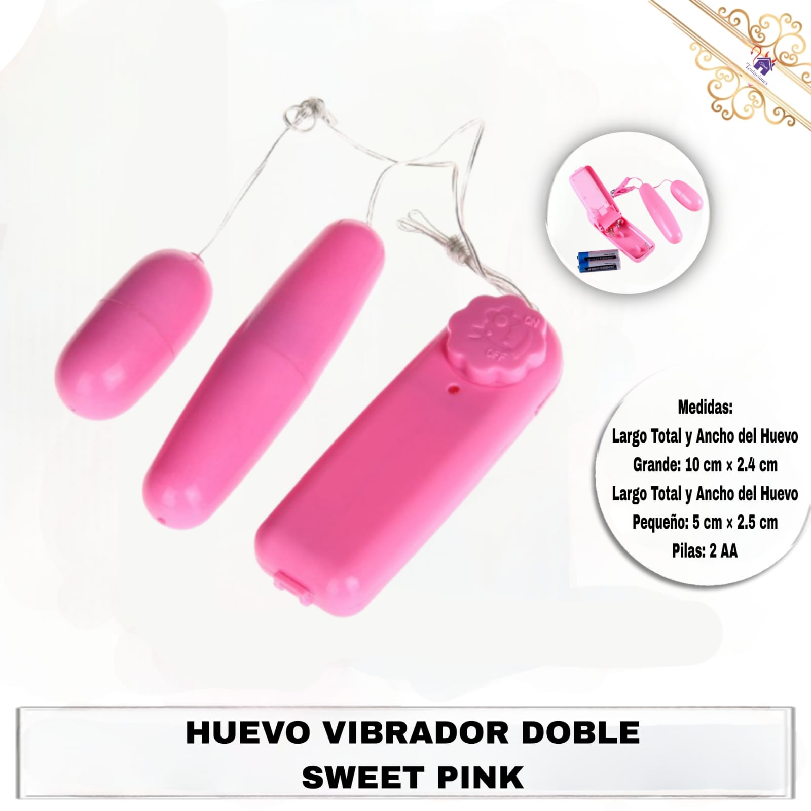 Huevo Vibrador doble Sweet Pink - Imagen 2