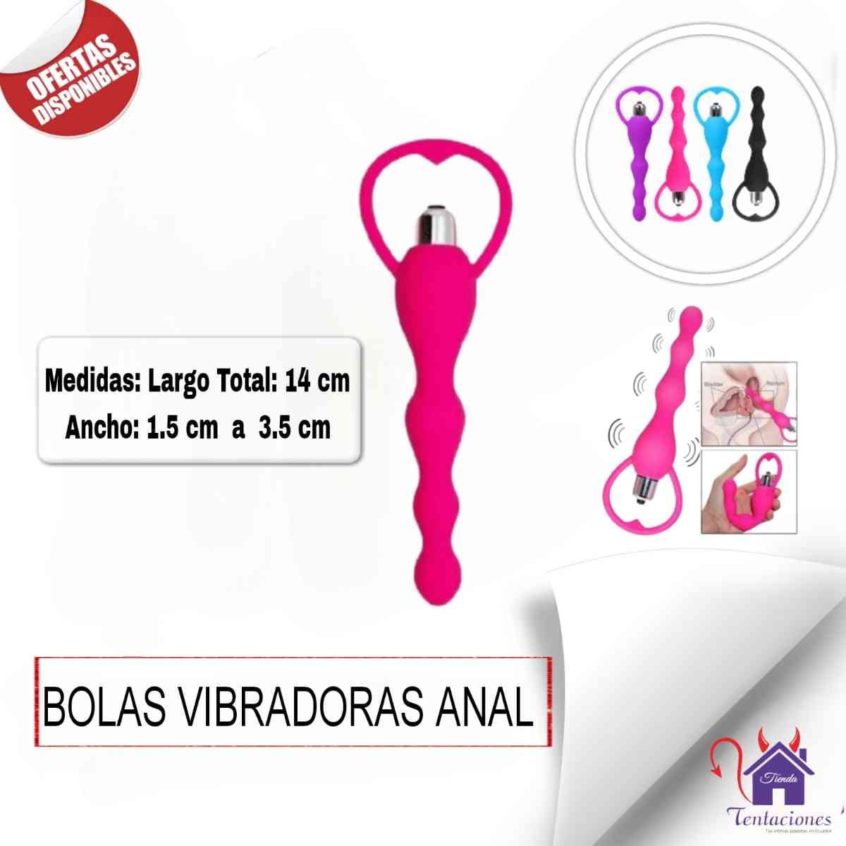 La imagen describe las Medidas y Presentación del Plug Anal con Vibración