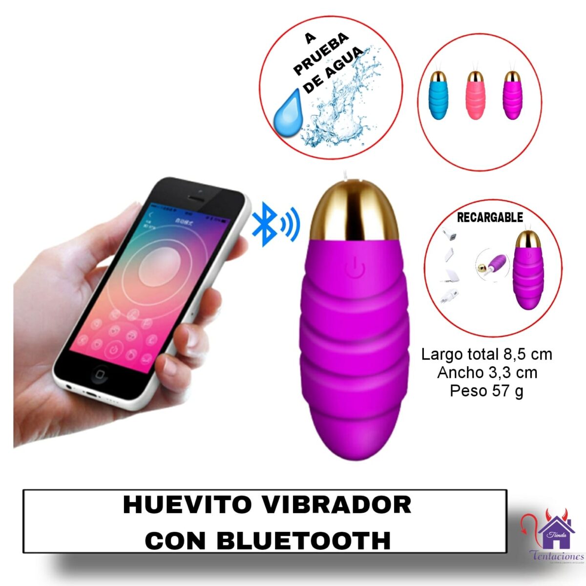Huevito Vibrador con Bluetooth-Tienda Tentaciones-Sex Shop Ecuador