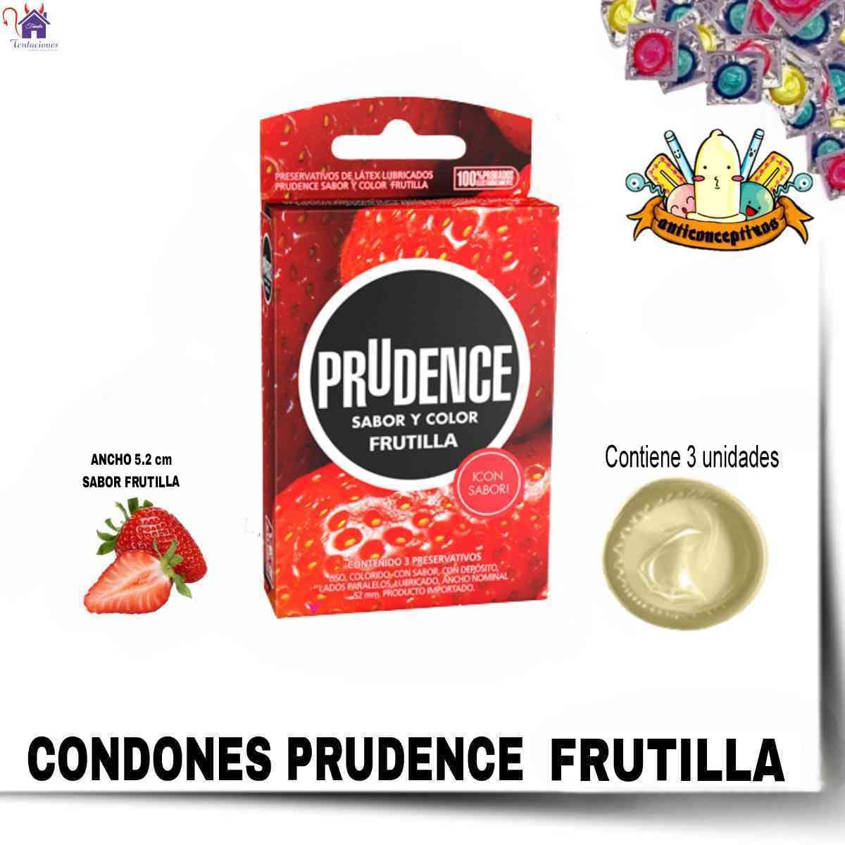 Condones Prudence Frutilla-Tienda Tentaciones-Sex shop Ecuador