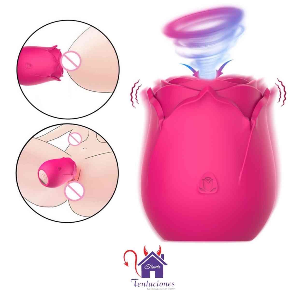 Succionador clitoris Forma de Rosa-Tienda Tentaciones-Sex Shop Ecuador