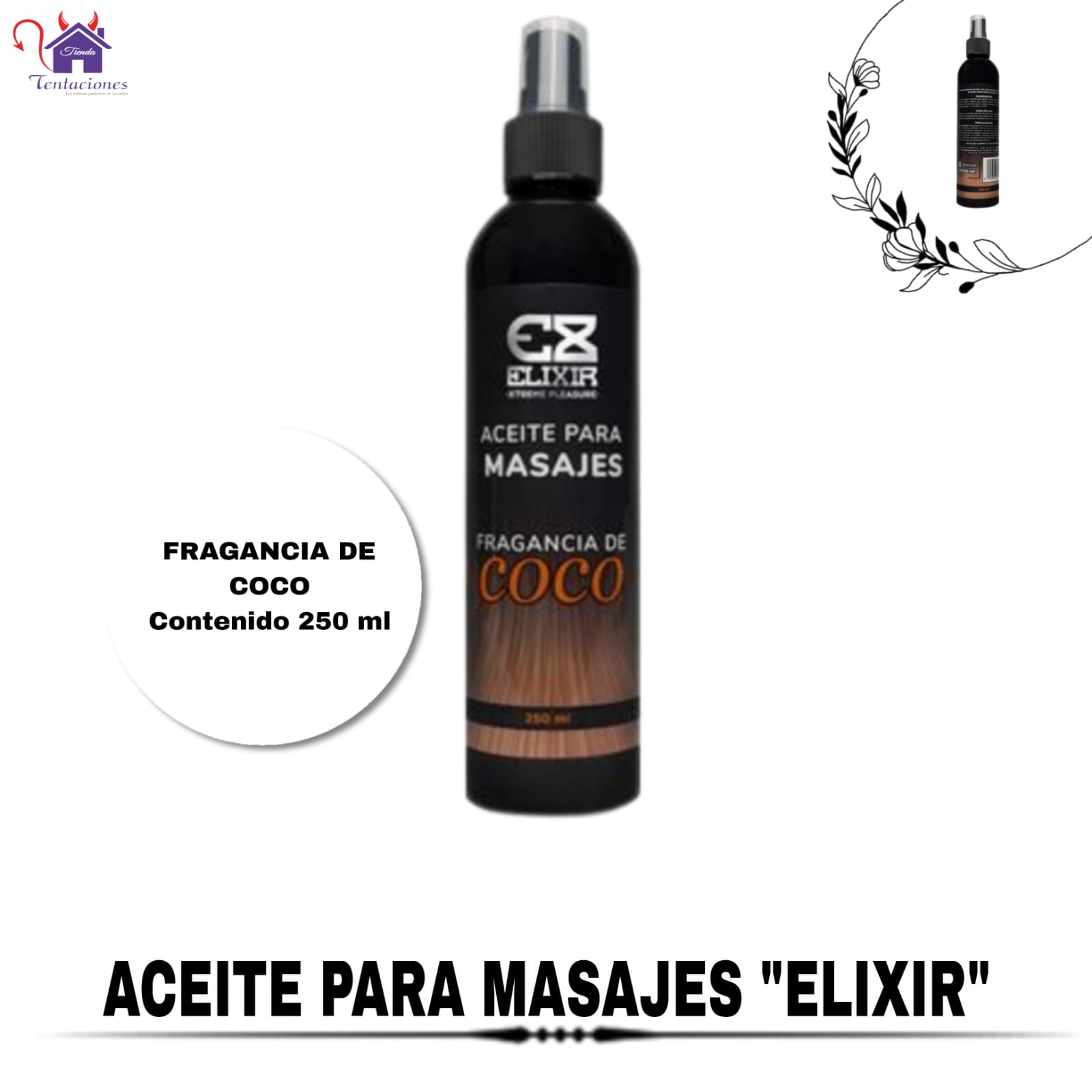 Aceite para Masajes Elixir-Tienda Tentaciones-Sex Shop Ecuador