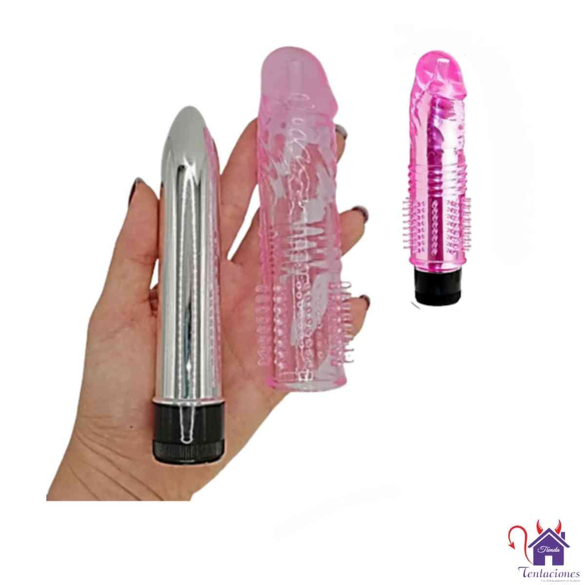 Vibrador -funda y bala Vibradora Tres en Uno-Tienda Tentaciones-Sex Shop Ecuador