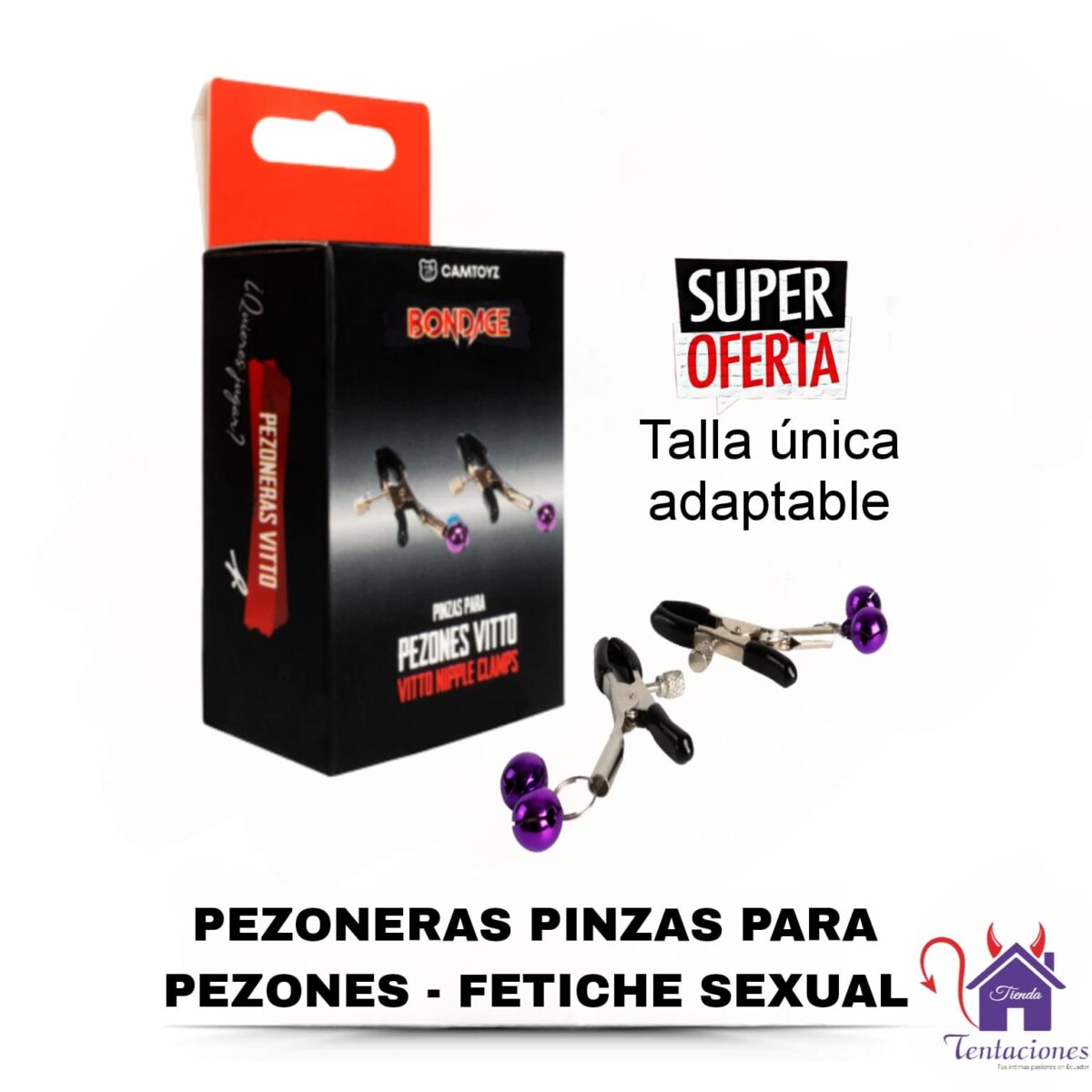 Pezoneras- pinzas para pezones Vitto-Tienda Tentaciones-Sex Shop Ecuador