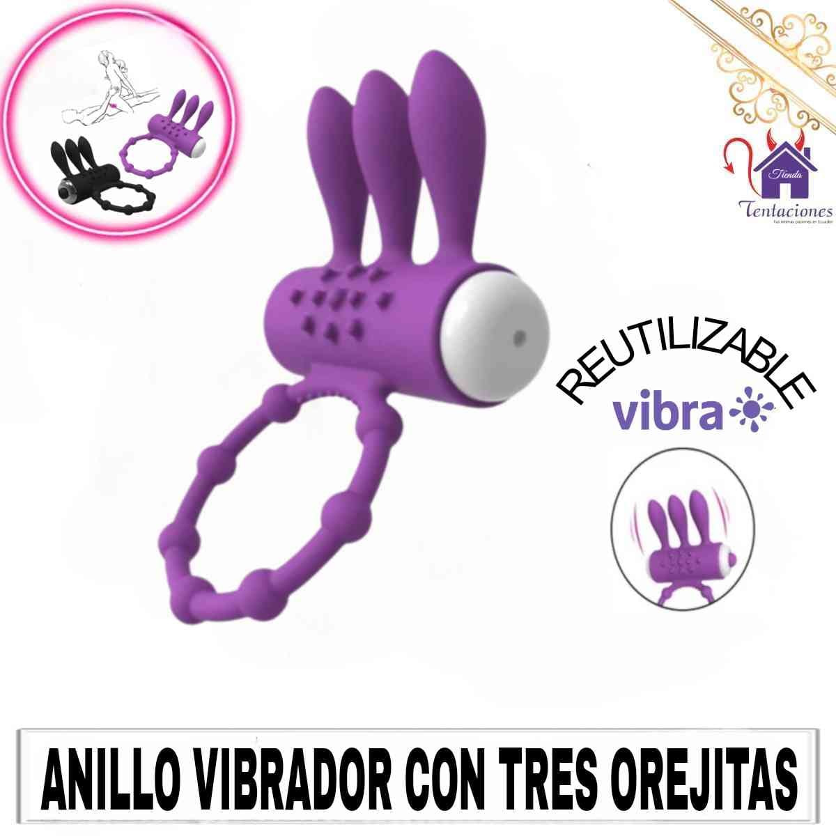 Anillo Vibrador con tres orejitas-Tienda Tentaciones-Sex Shop Ecuador