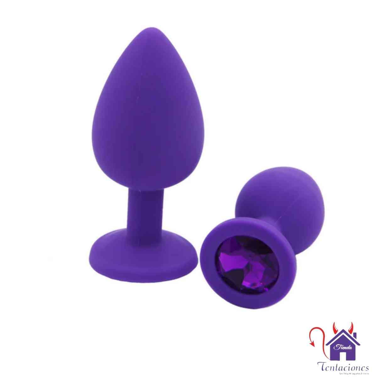 Plug Anal Silicona con Diamante-Tienda Tentaciones-Sex Shop Ecuador