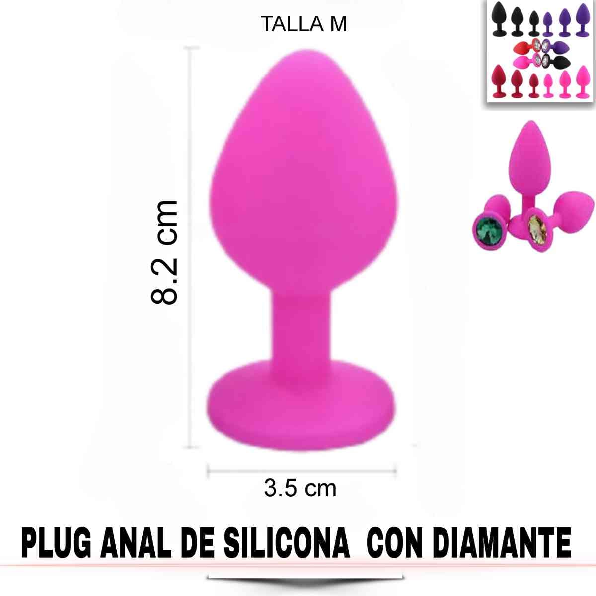 Plug Anal Silicona con Diamante-Tienda Tentaciones-Sex Shop Ecuador