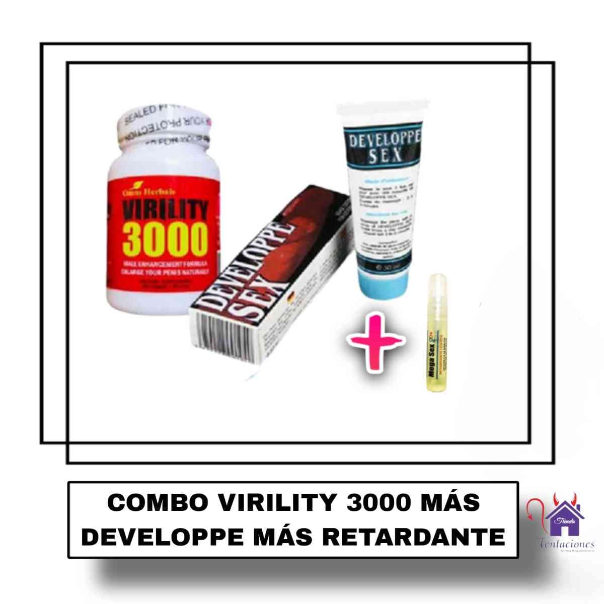 Combo Virility 3000+Crema Developpe Sex-Tienda Tentaciones-Sex Shop Ecuador