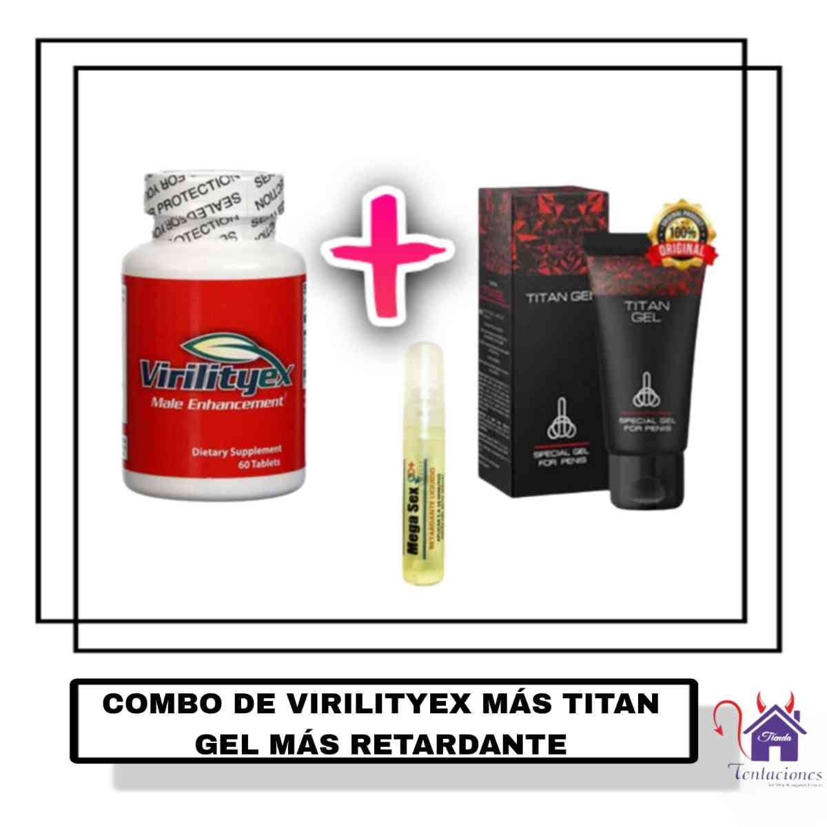 Combo Virilityex+Titan Gel+Retardante-Tienda Tentaciones+Sex Shop Ecuador