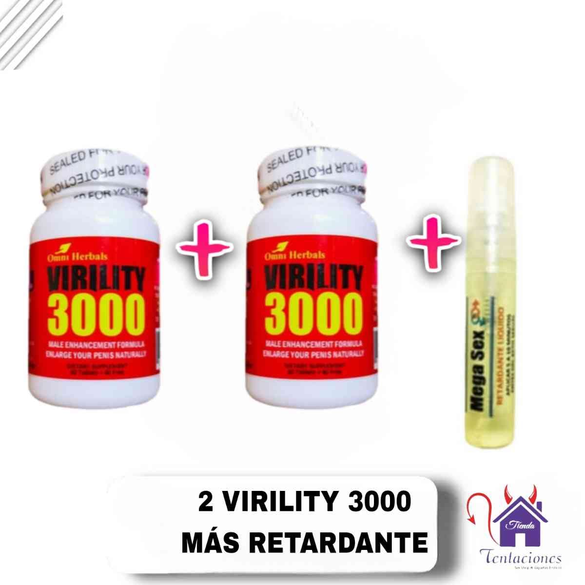 2 Virility 3000+retardante-Tienda Tentaciones-Sex Shop Ecuador