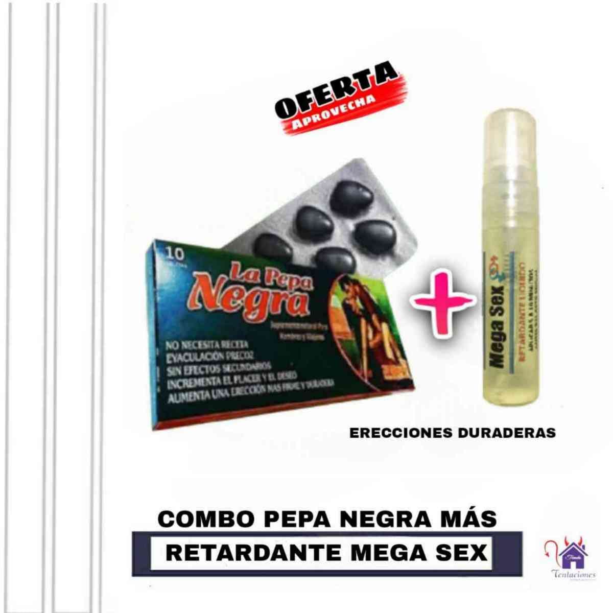 Combo Pepa Negra+Retardante-Tienda Tentaciones-Sex Shop Ecuador