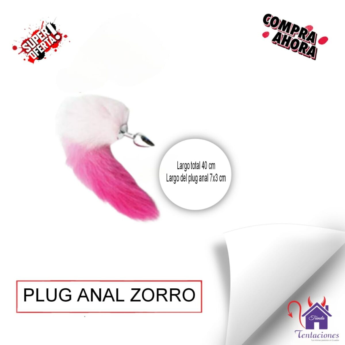 Plug Anal Zorro-Tienda Tentaciones-Sex Shop Ecuador