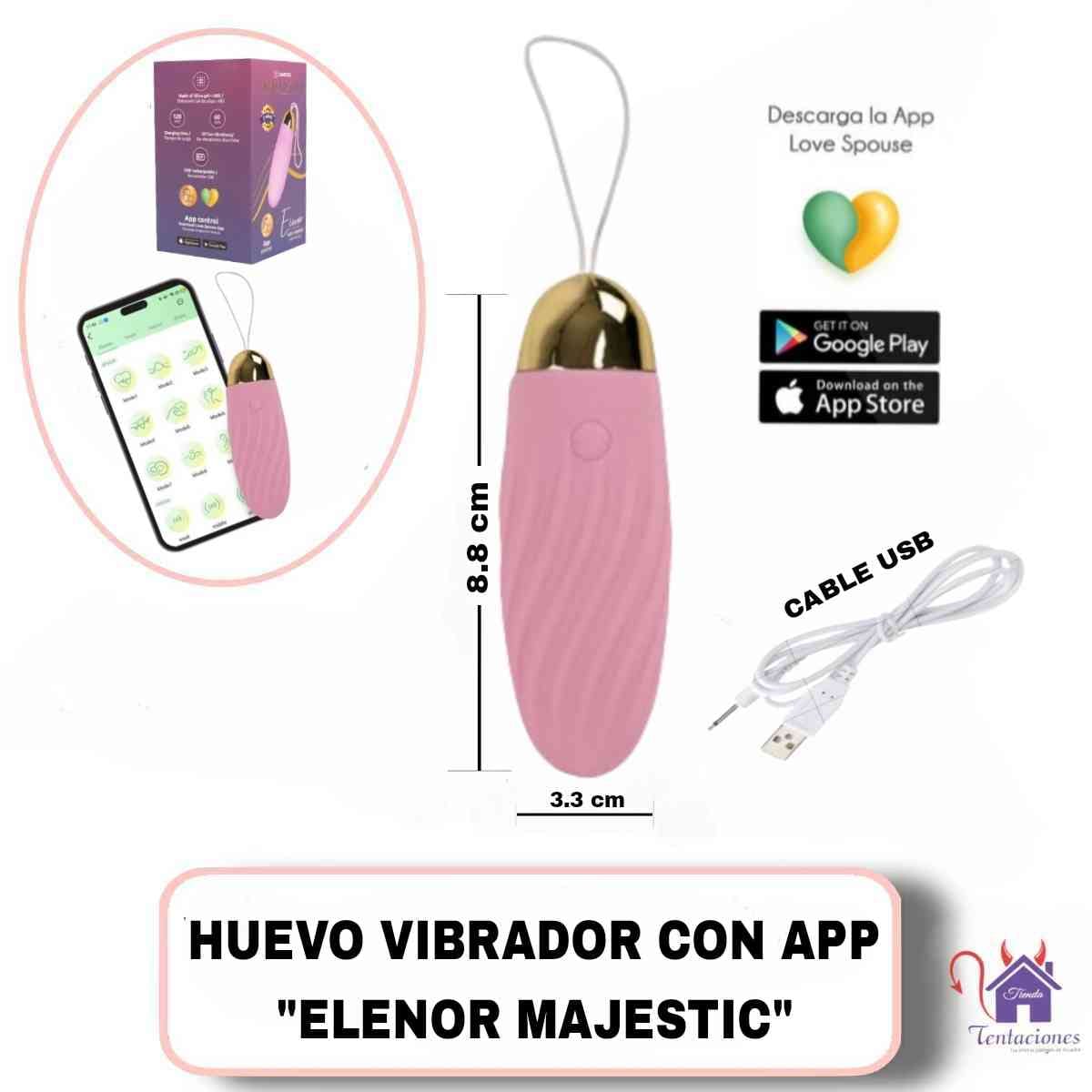 Huevo Vibrador con App Elenor Majestic-Tienda Tentaciones-Sex Shop
