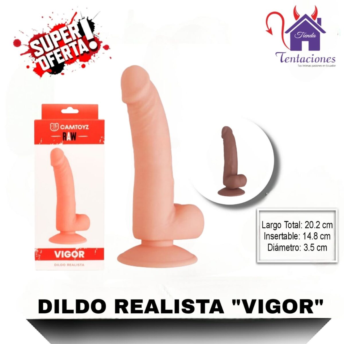 Dildo Realista Vigor-Tienda Tentaciones-Sex Shop Ecuador