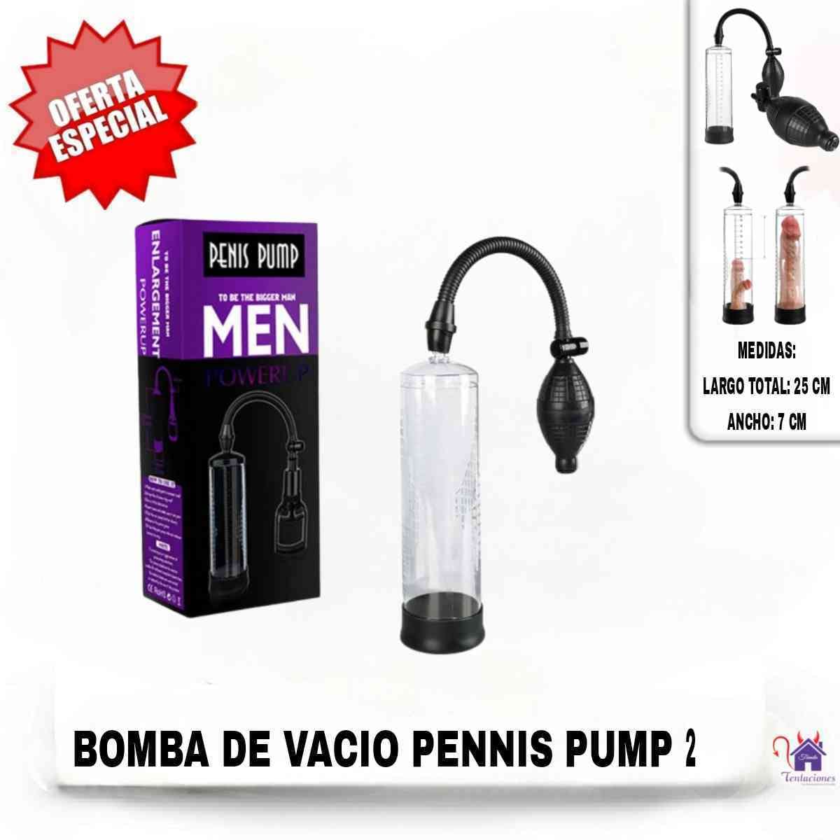 La imagen describe las Medidas de la Bomba de Vacio Pennis Pumo 2