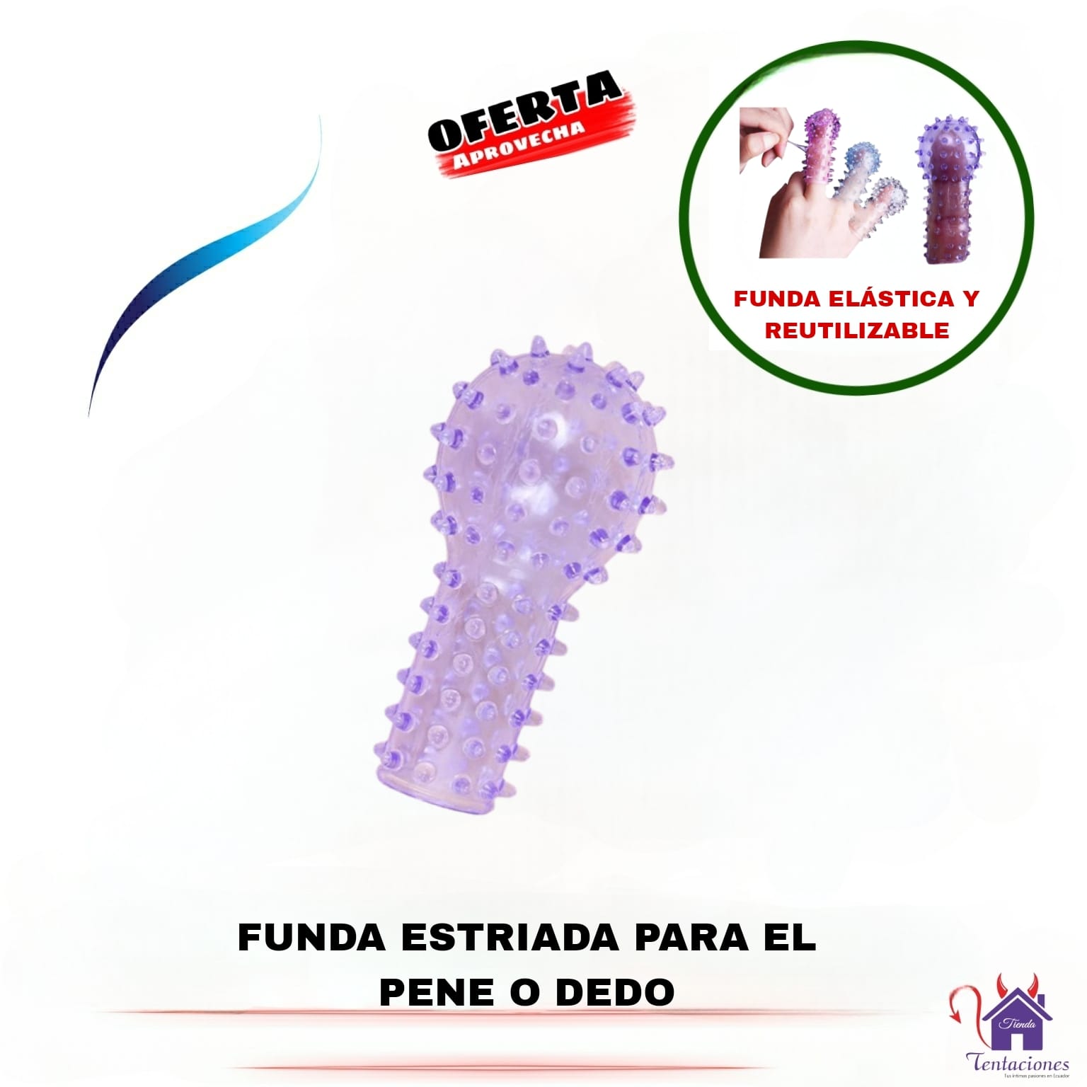 Funda Estriada para el Pene o Dedo - Imagen 2