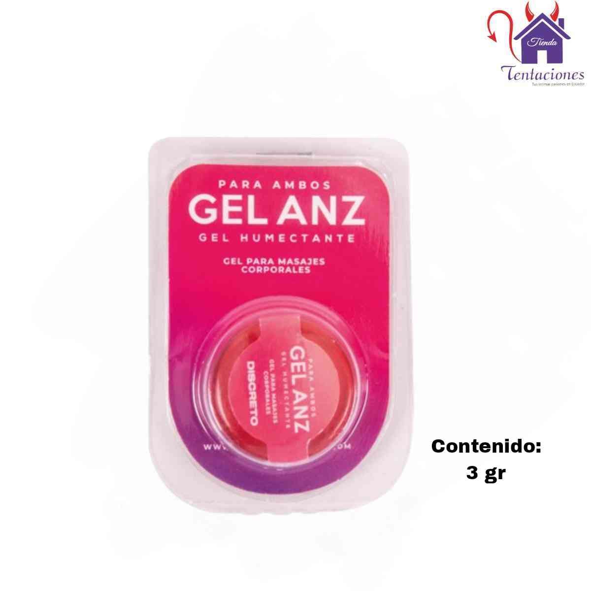 La imagen describe el Contenido y Características del Gel Anal-Gel Anz