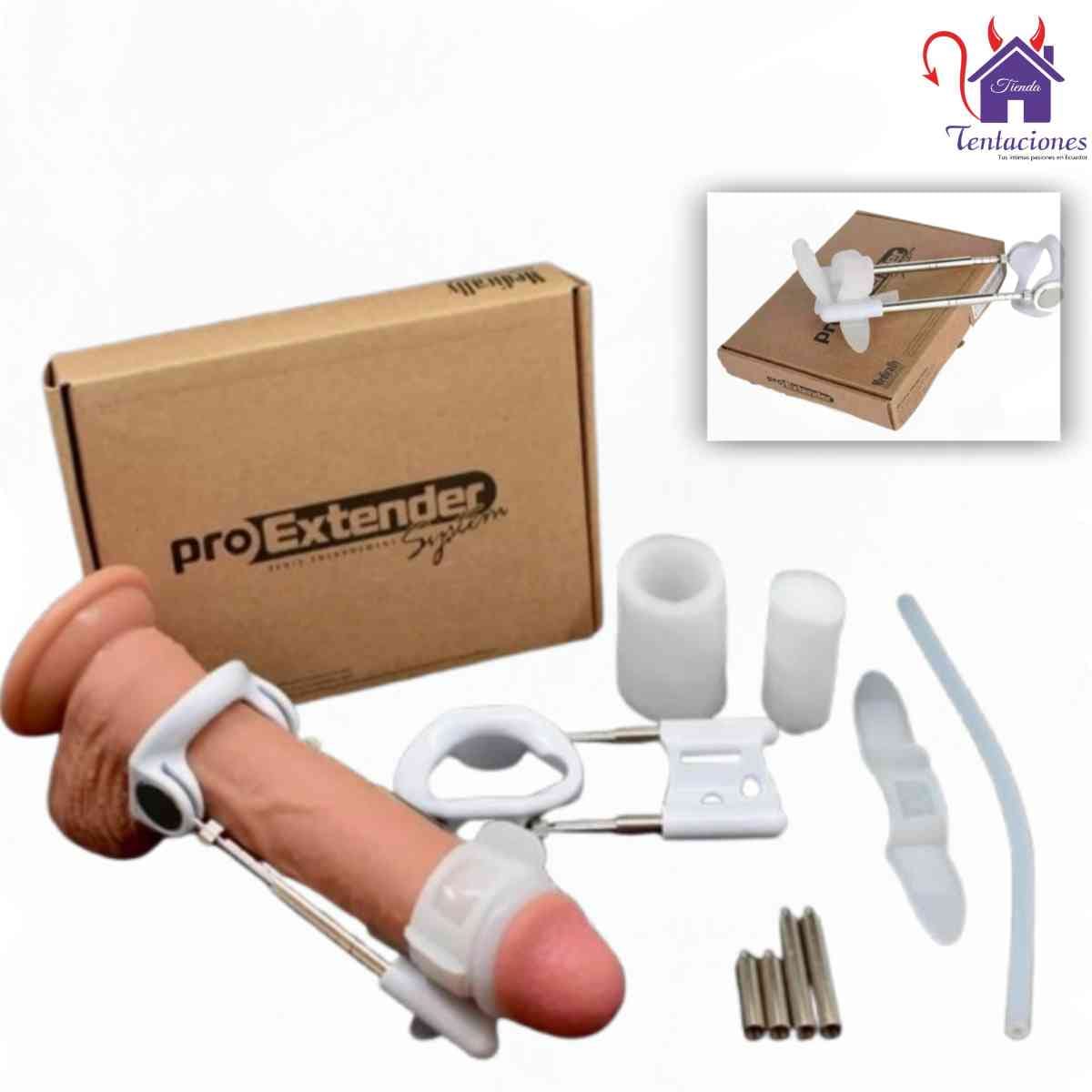 La imagen describe la Presentación del Proextender- Extensor de pene- Alargamiento de Pene