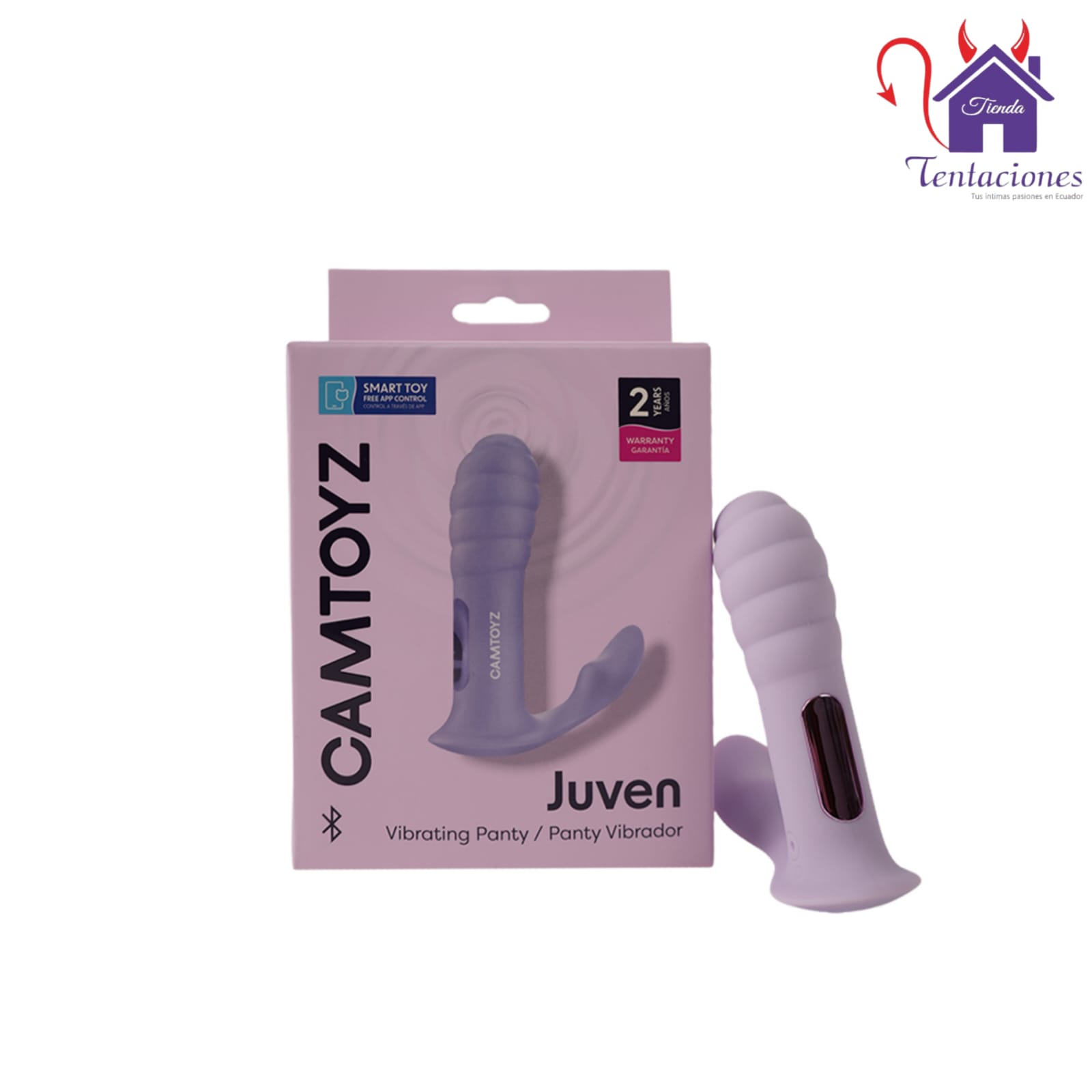 Esta imagen describe las Características y Contenido del Vibrador para Panty Juven Majestic