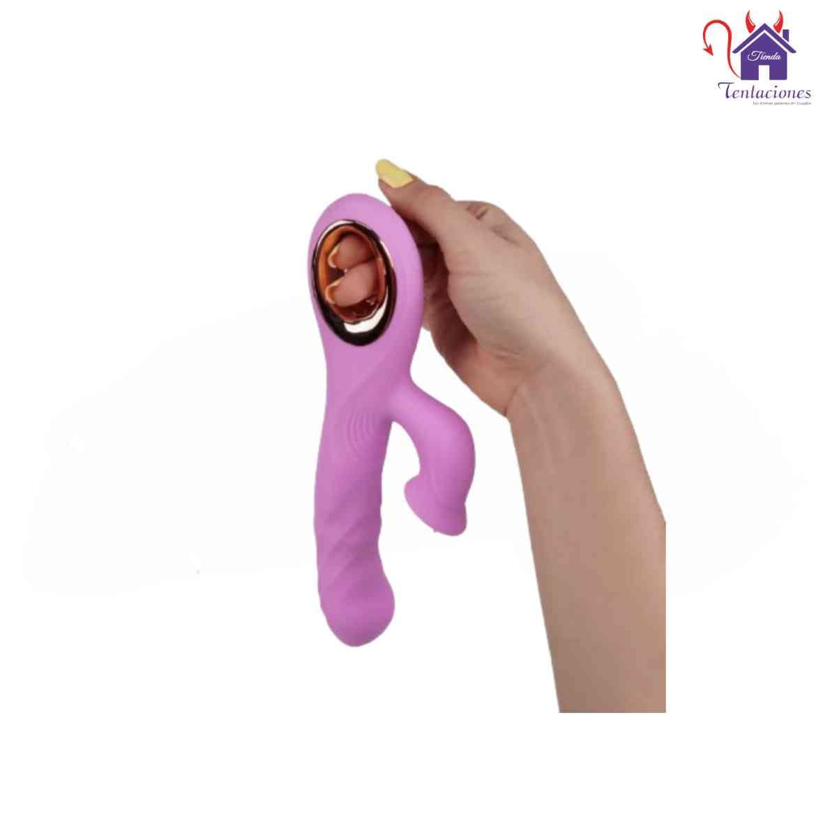 La imagen describe las Características y Presentación del Vibrador Grenda Majestic