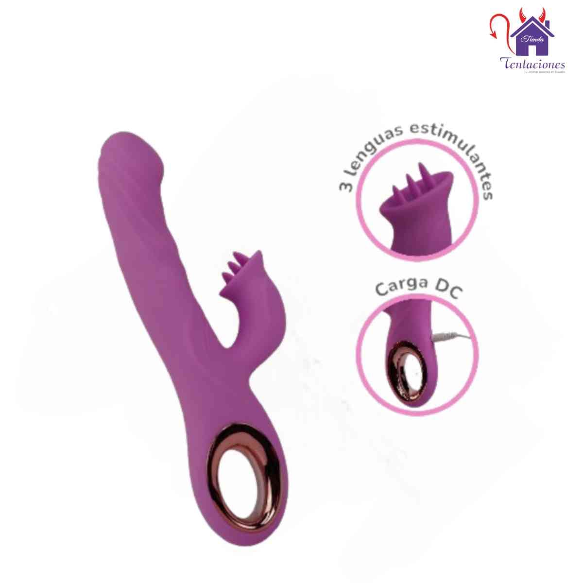 La imagen describe la Forma de Uso y Presentación del Vibrador Grenda Majestic