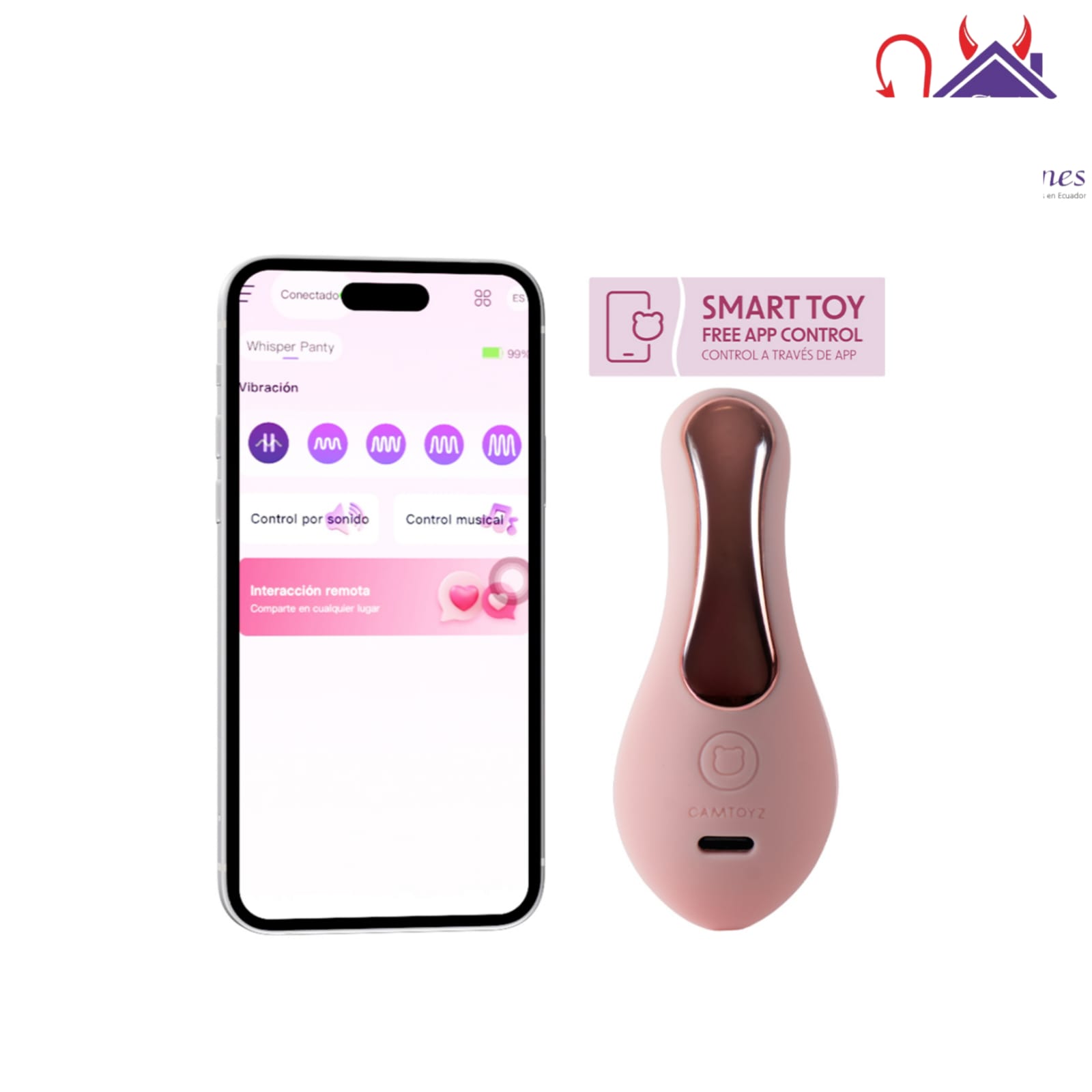 Esta imagen describe las Contenido y Presentación del Whisper Panty Vibrador con App