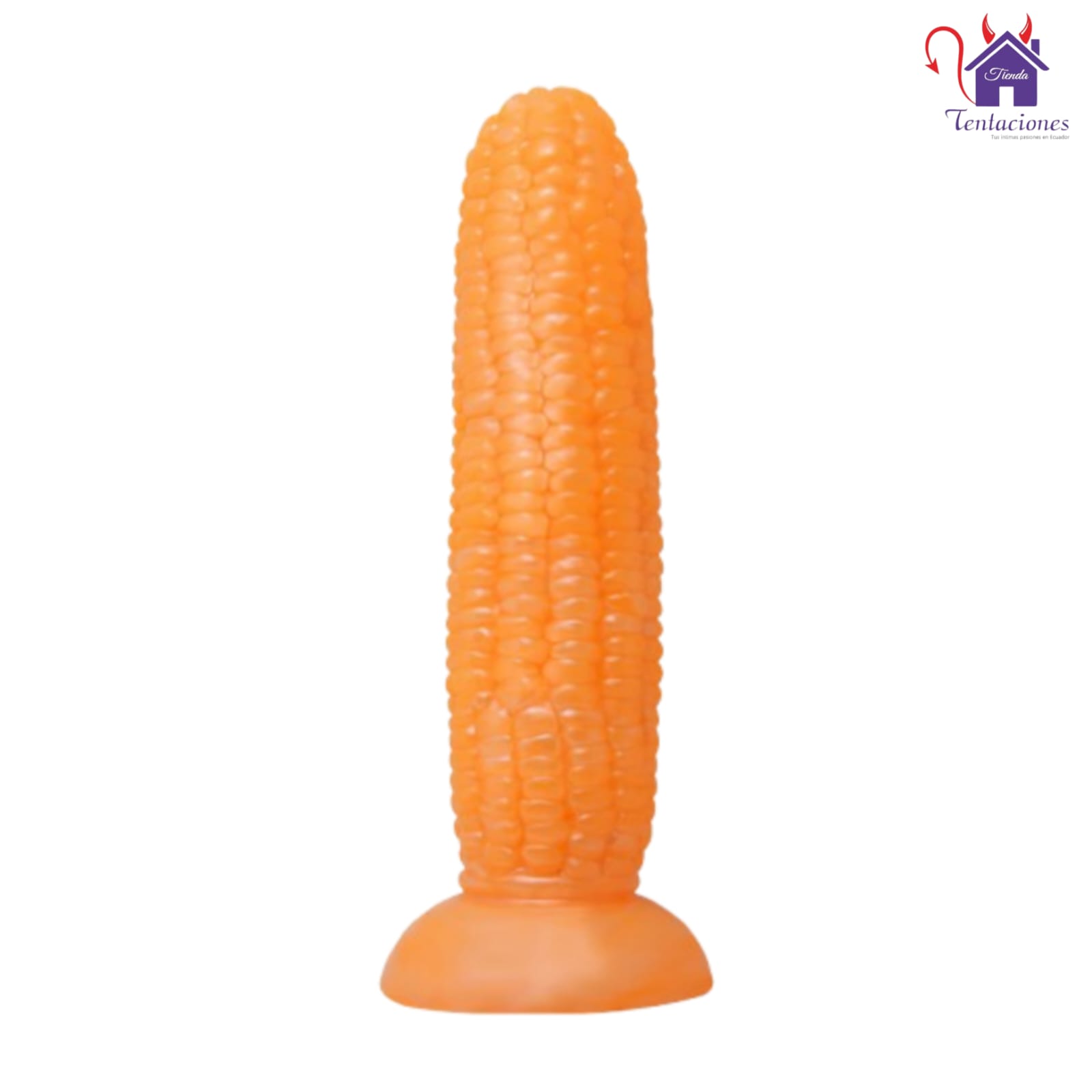 Esta imagen describe las medidas y Presentación del Dildo Cob Fruit
