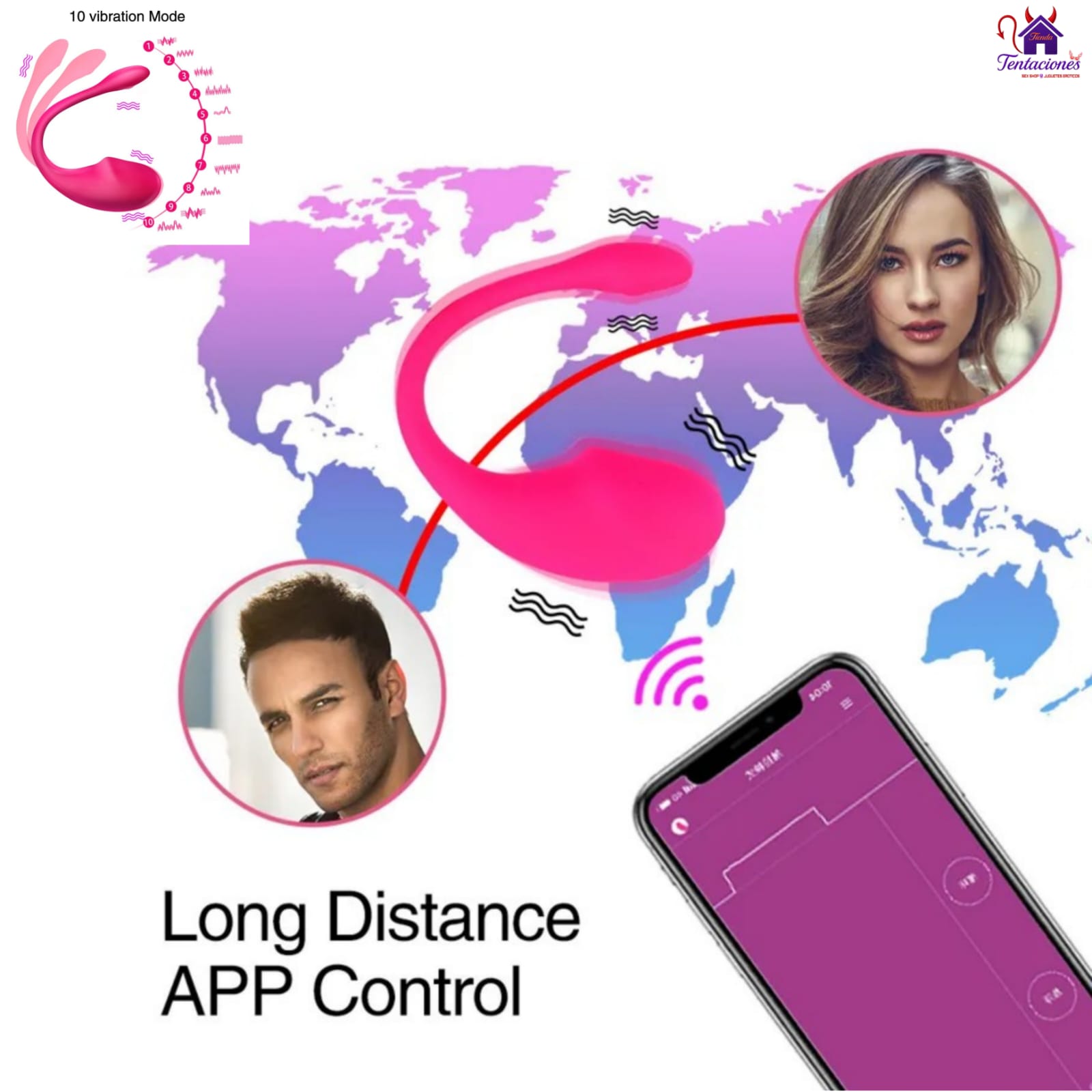 Esta imagen describe las Medidas y Contenido del Vibrador Luxe App Recargable