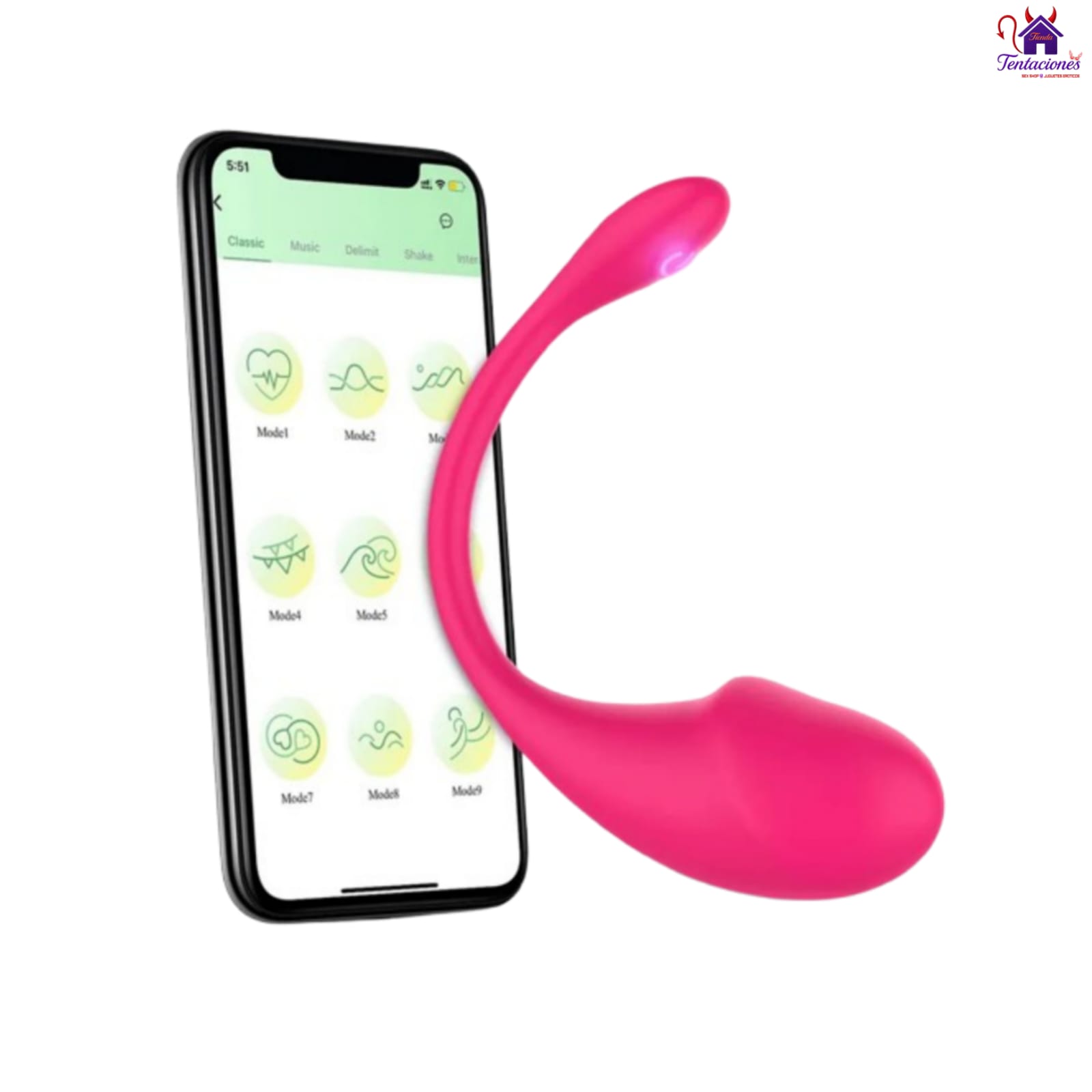 Esta imagen describe las Medidas y Presentación del Vibrador Luxe App Recargable